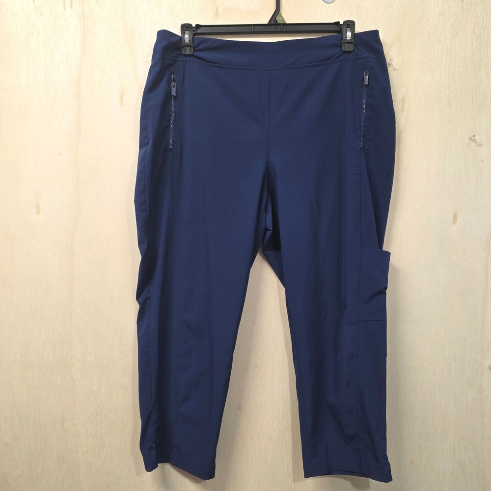 Chico's Zenergy Neema Navy Blue Cropped Cargo Pants Womens Size 2.5 US 14